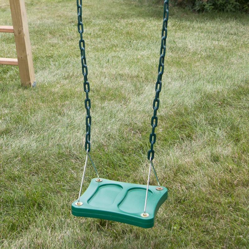 Swing-N-Slide NE 5041 Stand-Up Swing with 14" x 14" Swing Base and Coated Chains for Swing Set and Playset, Green - Image 4